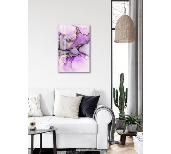 Картина на стекле ARTABOSKO фиолетовый акрил 2 40x60 см WBR-05-788-04