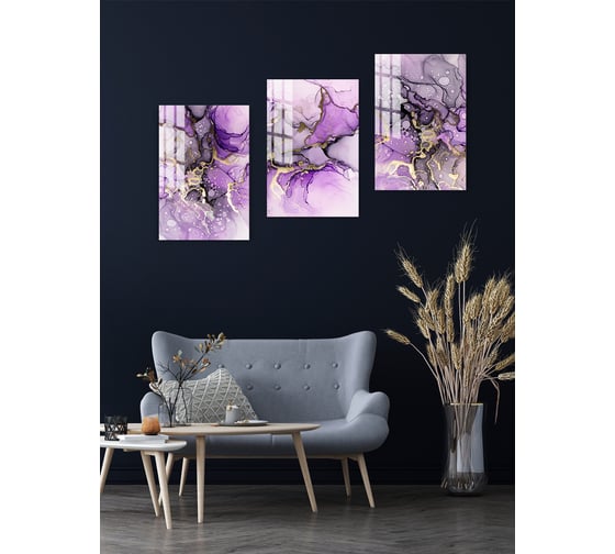 Картина на стекле ARTABOSKO фиолетовый акрил 2 40x60 см WBR-05-788-04