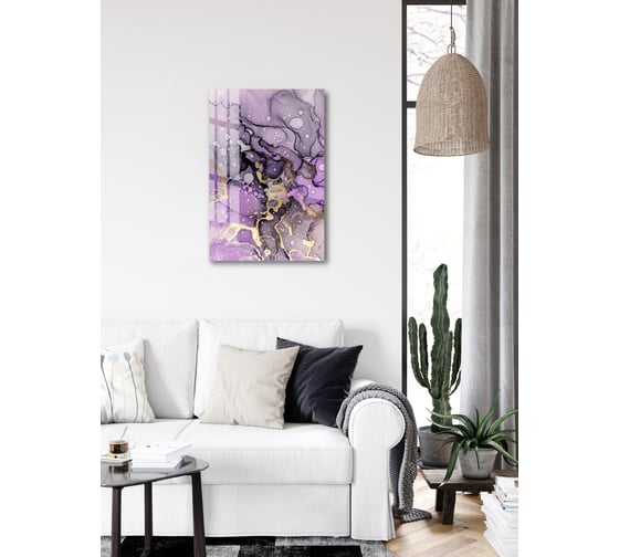 Картина на стекле ARTABOSKO фиолетовый акрил 3 40x60 см WBR-05-789-04