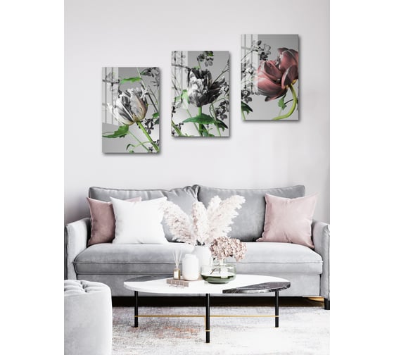 Картина на стекле ARTABOSKO тюльпан на зеленой ножке 3 40x60 см WBR-01-1060-04
