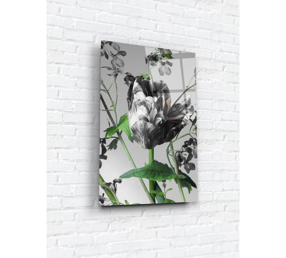 Картина на стекле ARTABOSKO тюльпан на зеленой ножке 2 40x60 см WBR-01-1059-04