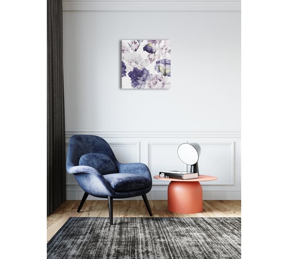Картина на стекле ARTABOSKO фиолетовые пионы 2 40x40 см WBR-05-922-03