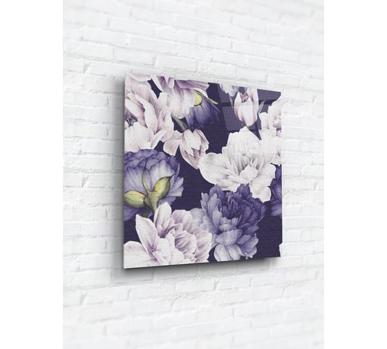 Картина на стекле ARTABOSKO фиолетовые пионы 3 40x40 см WBR-05-923-03 1