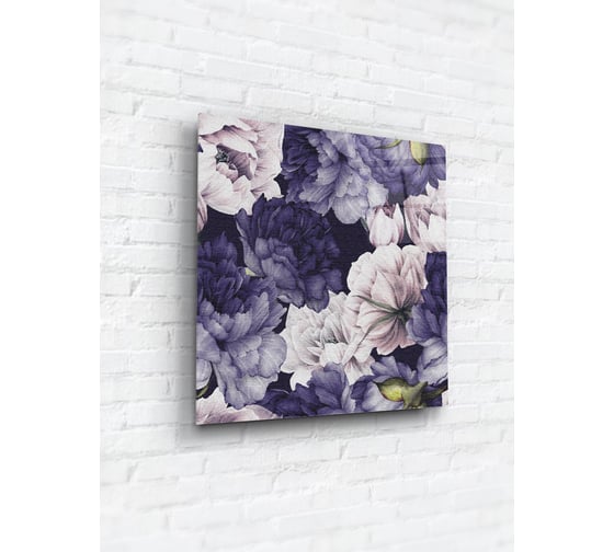 Картина на стекле ARTABOSKO фиолетовые пионы 4 40x40 см WBR-05-924-03