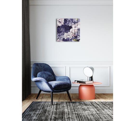 Картина на стекле ARTABOSKO фиолетовые пионы 4 40x40 см WBR-05-924-03