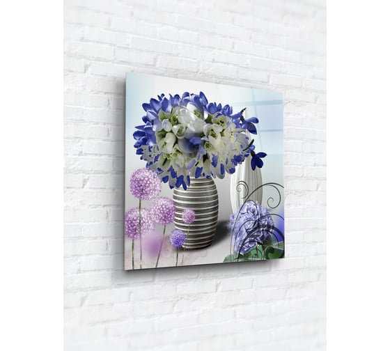 Картина на стекле ARTABOSKO фиолетовый натюрморт 2 40x40 см WBR-01-939-03 1