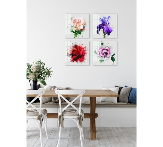 Картина на стекле ARTABOSKO цветочная фантазия 2 40x40 см WBR-07-183-03