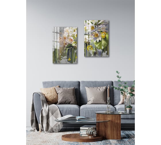 Картина на стекле ARTABOSKO цветочное настроение 1 40x60 см WBR-11-1090-04
