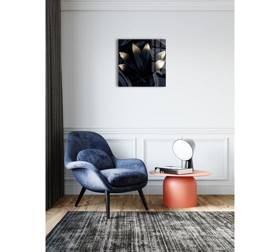 Картина на стекле ARTABOSKO черно-золотые листочки 1 40x40 см WBR-01-962-03