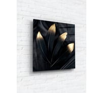 Картина на стекле ARTABOSKO черно-золотые листочки 3 40x40 см WBR-01-964-03