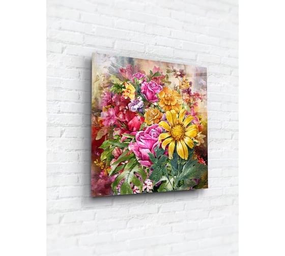 Картина на стекле ARTABOSKO Красочные цветы 1 40x40 WBR-12-1009-03 1