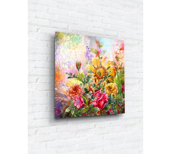 Картина на стекле ARTABOSKO Красочные цветы 2 40x40 WBR-12-1010-03 1