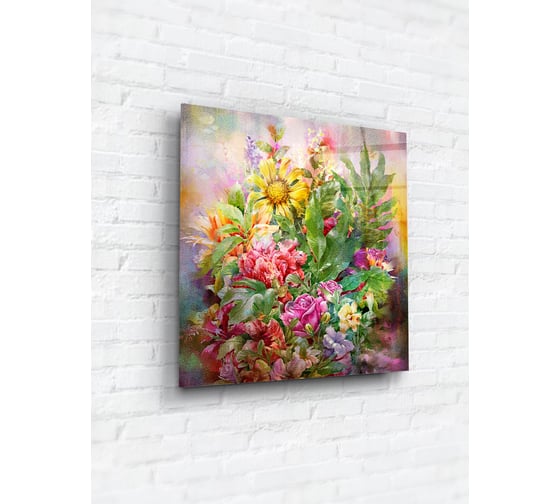Картина на стекле ARTABOSKO Красочные цветы 3 40x40 WBR-12-1011-03 1