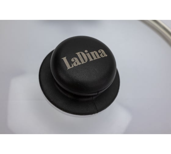 Стеклянная крышка Ladina металлический обод, пароотвод, пластмассовая ручка диаметр 24 см 4624