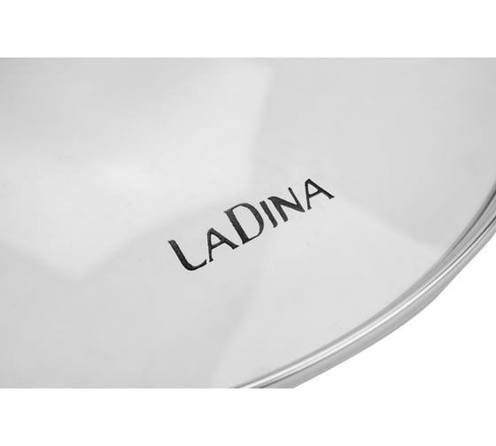 Стеклянная крышка Ladina металлический обод, пароотвод, пластмассовая ручка диаметр 22 см 4622