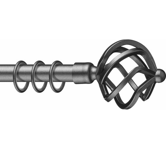 Наконечник для карниза Arttex Шар кованый D20 мм, Графит А0000012029 1