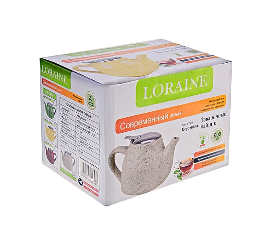 Заварочный чайник LORAINE 500 мл 29360 Заварочный чайник КЕРАМИКА 500 мл LR (х24)