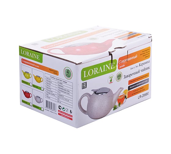 Заварочный чайник LORAINE 800 мл 28680 28680-3 Заварочный чайник керамика 800 мл LR (х24)