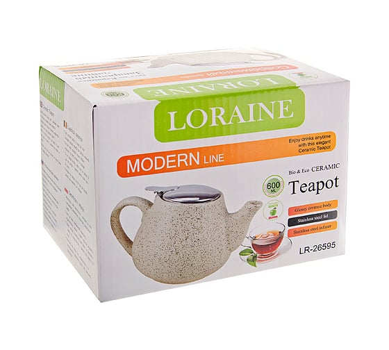 Заварочный чайник LORAINE 600 мл 26595-2 26595 Заварочный чайник БЕЖЕВЫЙ 600мл LR (х24)