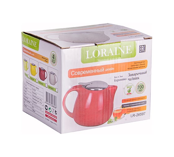 Заварочный чайник LORAINE 750 мл 26597-6 26597 Заварочный чайник 750мл LR(х24)
