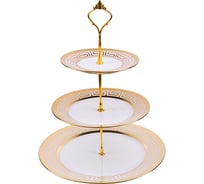 Трехъярусная конфетница LORAINE 22553 Конфетница 3-х ярусная на ножке LR (х12)