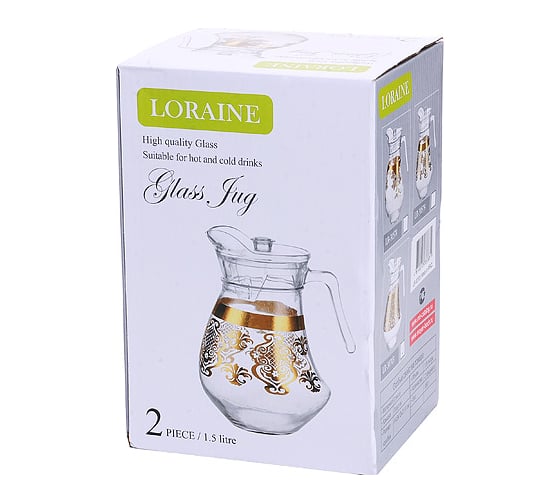 Кувшин LORAINE с крышкой 1500 мл 30578 Кувшин с крышкой 1,5л.LR (х8)