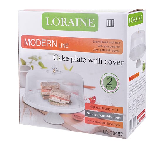 Тортовница LORAINE с крышкой 32 см 28487 Тортовница 32 см с крышкой на ножке LR (х4)
