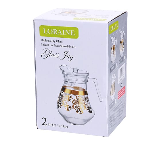 Кувшин LORAINE с крышкой 1500 мл 30579 Кувшин с крышкой 1,5л.LR (х8)