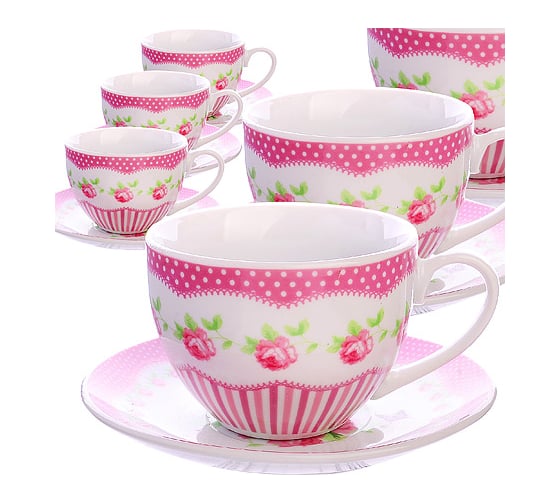 Чайный сервиз LORAINE 13 предметов 1 л 30876 Чайный сервиз 13пр с чайником 1л LR (х4)