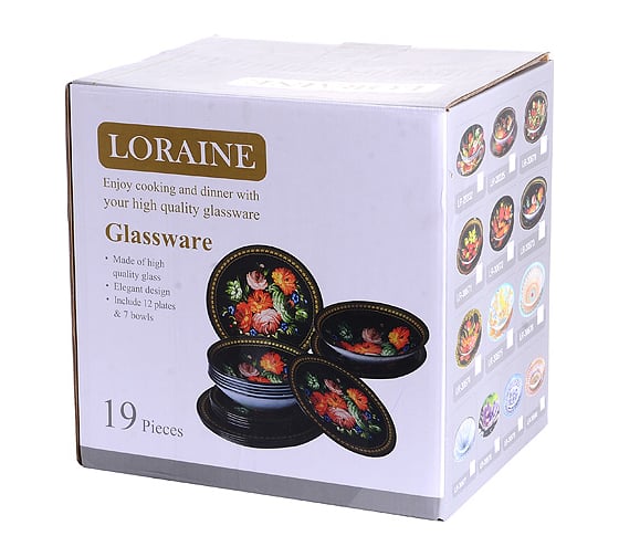 Набор стеклянной посуды LORAINE 19 предметов 30676 Набор стеклянной посуды 19 пр LR (х2)
