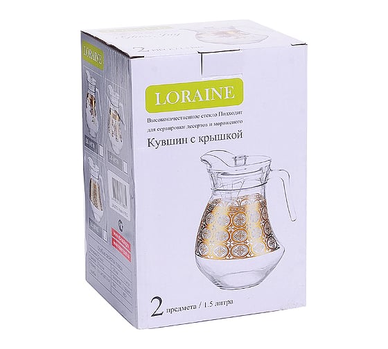 Кувшин LORAINE с крышкой 1.5 л 30703 Кувшин с крышкой 1,5л.LR (х8)