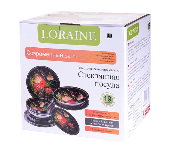 Набор посуды LORAINE 19 предметов 28332 Набор стеклянной посуды 19 пр LR (х2)