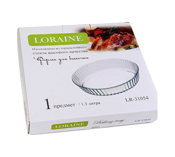 Форма для выпечки LORAINE 1.3 л 31054 Форма для выпечки 1,3 л стекло LR (х12)