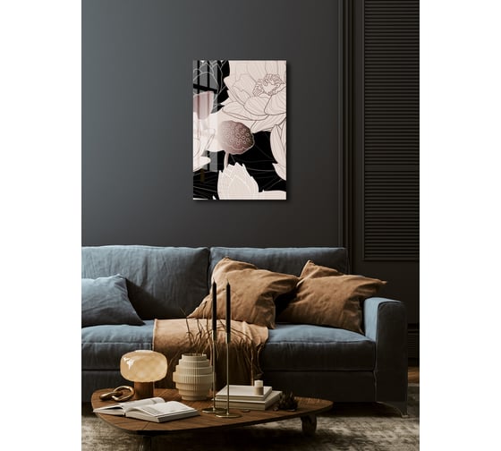 Картина на стекле ARTABOSKO нарисованные цветы 2 40x60 WBR-01-748-04/2