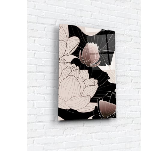 Картина на стекле ARTABOSKO нарисованные цветы 3 40x60 WBR-01-748-04/3