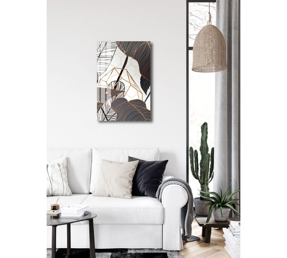 Картина на стекле ARTABOSKO серые тропики 1 40x60 WBR-01-751-04/1