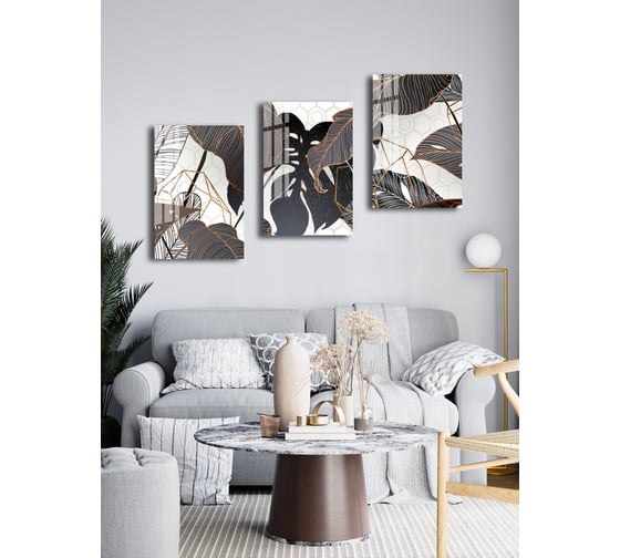 Картина на стекле ARTABOSKO серые тропики 1 40x60 WBR-01-751-04/1