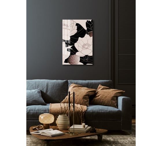 Картина на стекле ARTABOSKO нарисованные цветы 1 40x60 WBR-01-748-04/1