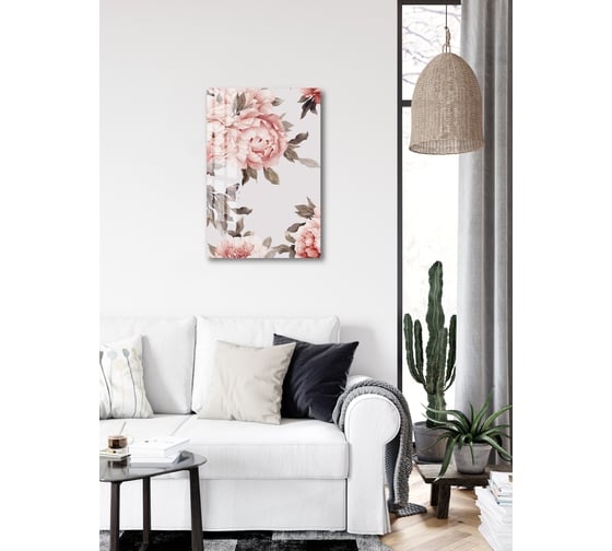 Картина на стекле ARTABOSKO нежные пионы 3 40x60 WBR-05-804-04