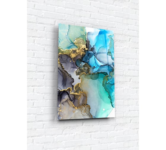 Картина на стекле ARTABOSKO сине-зеленый акрил 2 40x60 WBR-05-791-04