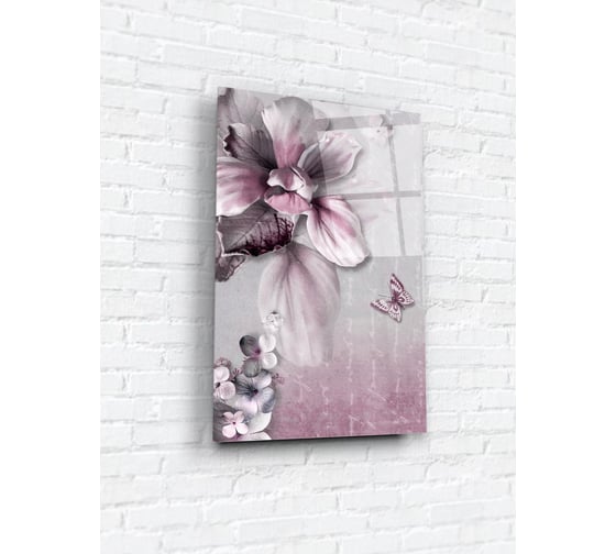Картина на стекле ARTABOSKO серо-розовые бабочки 1 40x60 WBR-01-1114-04