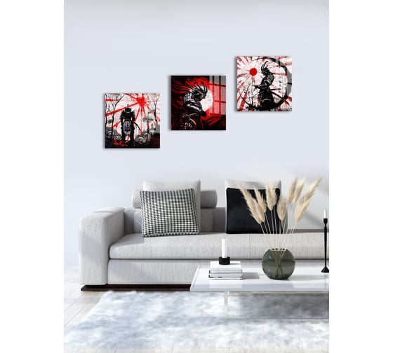 Картина на стекле ARTABOSKO самурай рэд 1 40x40 WBR-05-888-03