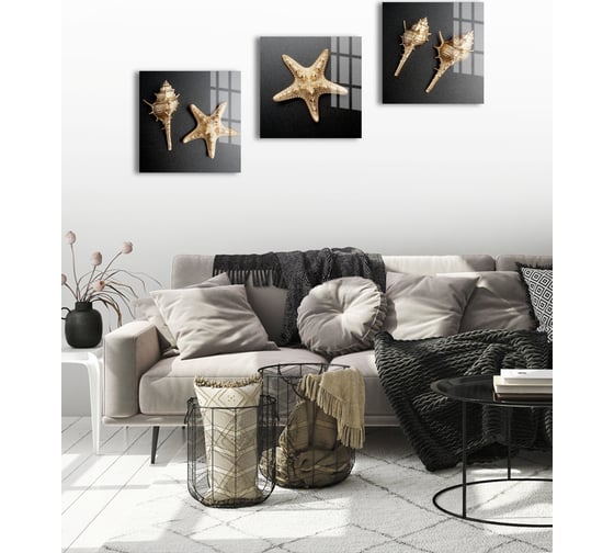Картина на стекле ARTABOSKO ракушки 2 40x40 WBR-01-866-03