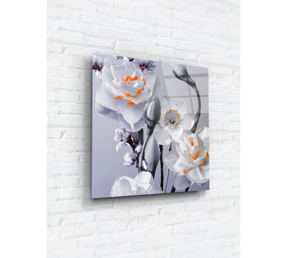 Картина на стекле ARTABOSKO нарцисс 4 40x40 WBR-01-1189-03 1