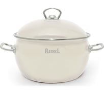 Кастрюля RASHEL 2.2 л, эмалированная, кремовая, эмалированная крышка, ручки хром R1516