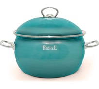 Кастрюля RASHEL 4 л, эмалированная, бирюзовая, эмалированная крышка, ручки хром R1320