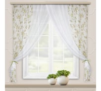 Комплект штор для кухни witerra акварель, 280x160, зеленый 45946