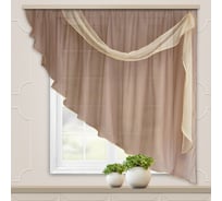 Комплект штор для кухни witerra весна, 280x160, какао, правый 46003