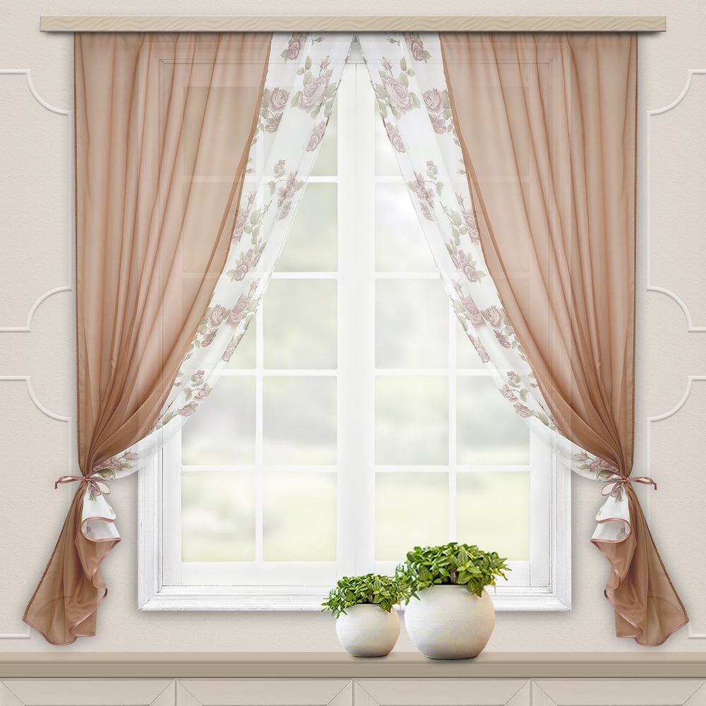 Комплект штор для кухни witerra арина, какао 70084 - выгодная цена ...