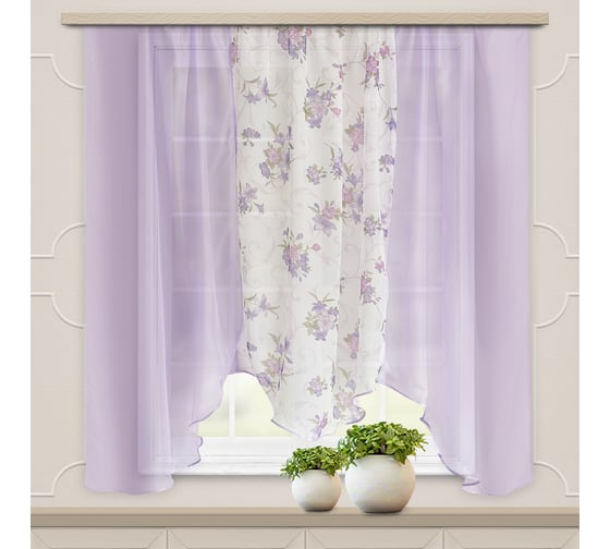 Комплект штор для кухни witerra альби, 270x160, сирень 45789
